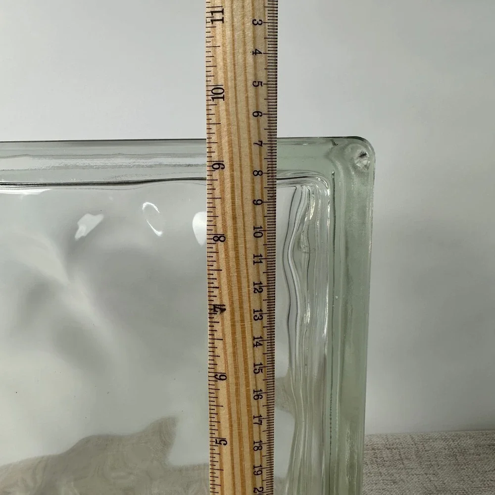 Vintage West German Glass Block Vase | Large 9